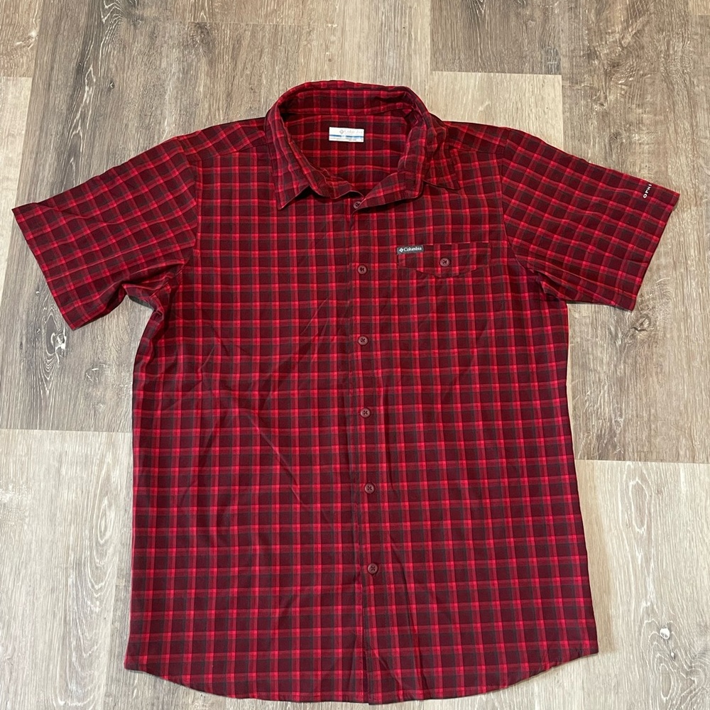 Columbia Red and Black Plaid Men's Shirt